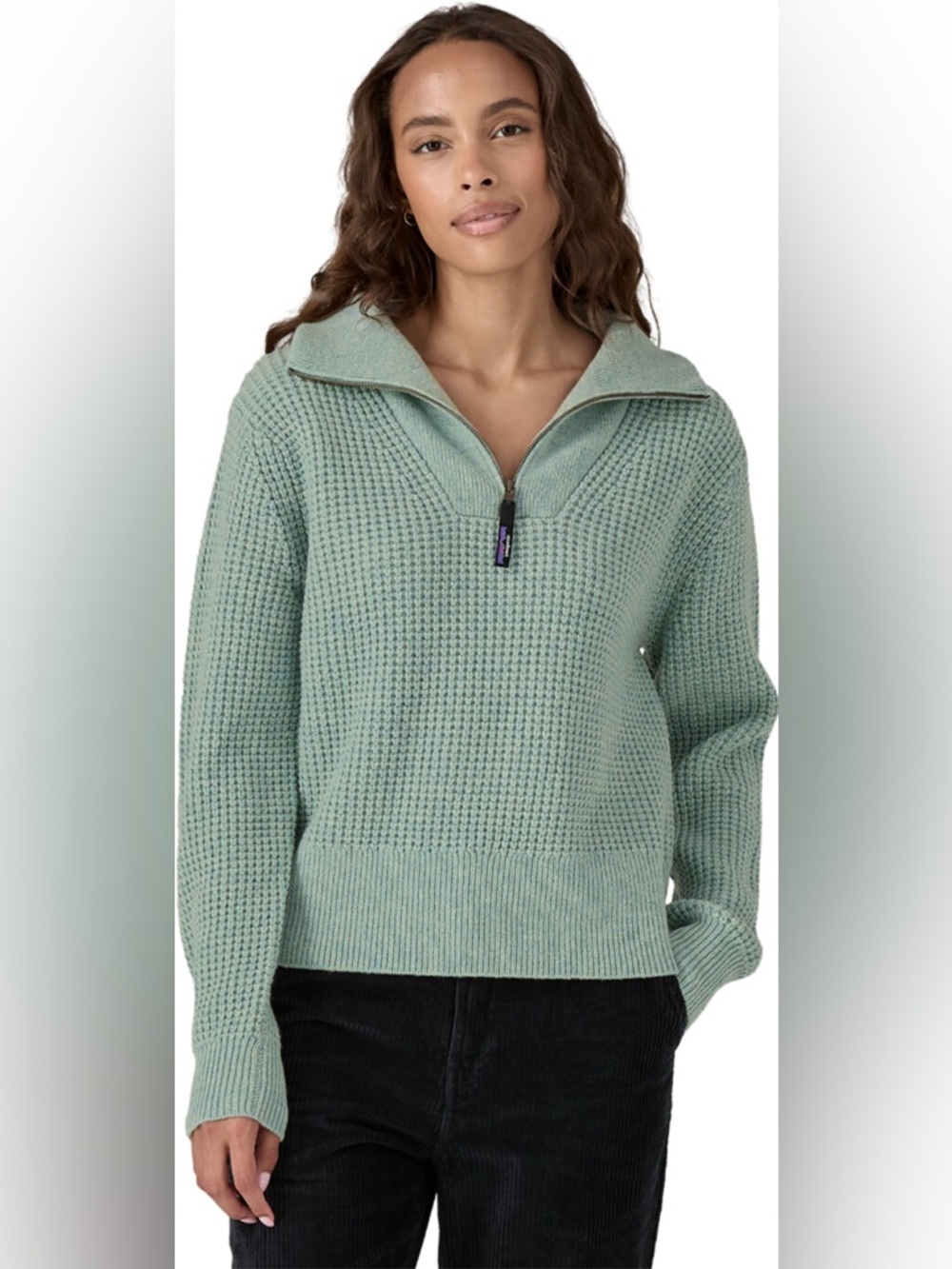 Patagonia ‘thermal blue’ recycled wool 1/4 zip